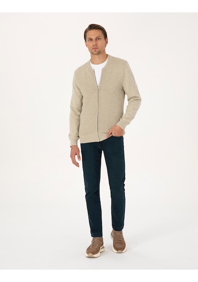 Pierre Cardin Erkek Kum Melanj Hırka Triko 50317333-vr123 Kum Melanj