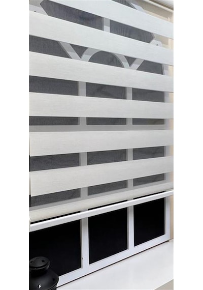 Storburada Zebra Stor Sert Plastik Kasalı Ekru Perde Stb 400v02-pd Ekru