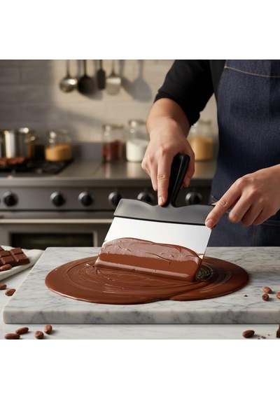 Profesyonel Çikolata Spatulası 21 Cm Paslanmaz Çelik Geniş Temperleme Spatulası