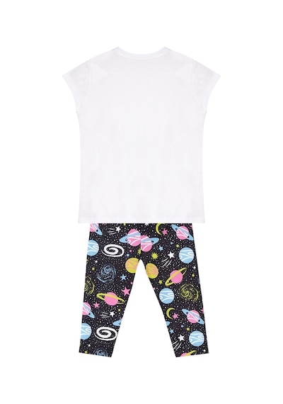 Denokids Uzayda Unicorn Kız Çocuk Yazlık T-Shirt Tayt Takım
