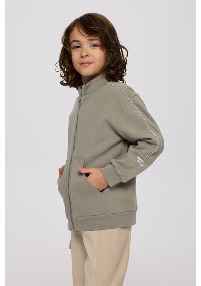 Panço Erkek Çocuk Fermuarlı Antrasit Sweatshirt Gri