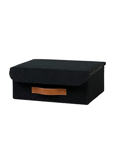 Siyah Renkli Jüt Kapaklı Çekmece İçi Kutu, 30 X 23 X 11 Cm Ölçülerde 0
