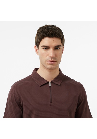 Nautica Erkek Kahverengi Regular Fit Çizgili Polo Yaka T-shirt Çizgili K65232t Kahverengi