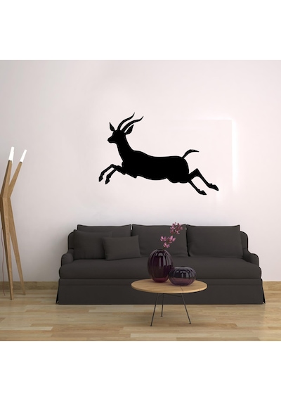 Folyo Sticker Geyik 30cm Uzunluk Siyah