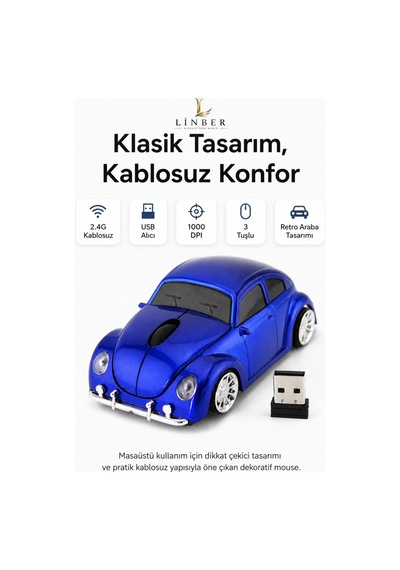 Klasik Mavi Beetle Vosvos Tasarımlı 2.4g Kablosuz Mouse Usb Alıcılı Kırmızı Araba Şeklinde Optik Mouse Çok Renkli Diğer Klasik Mavi Beetle Vosvos Tasarımlı 2.4g Kablosuz Mouse Usb Alıcılı Kırmızı Araba Şeklinde Optik Mouse Çok Renkli Diğer