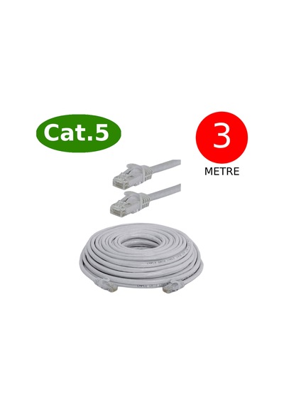 Tek-iş Cat5 Network Internet Ethernet Bilgisayar Kablosu Rj45 - Rj45 3 Metre Patch Kablo