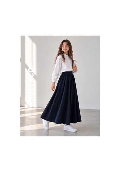 Angel&co. Girls Clothing Koyu Lacivert Mevsimlik Etek-modest Uzun Kız Çocuk Lacivert - 922222498 Lacivert