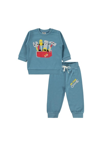 Civil Baby Tamir Aletleri Baskılı 6-18 Ay Takım - Mavi