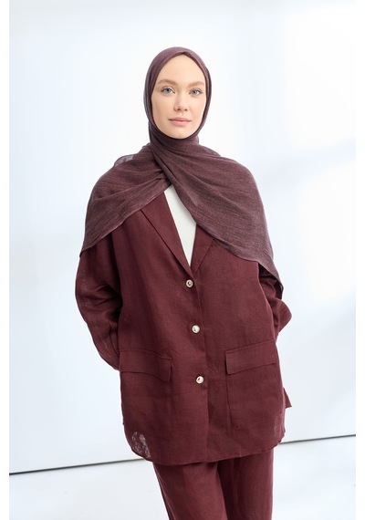 Armanda Organic Touch Ketens Viskoz Şal- 3601 Koyu Bordo