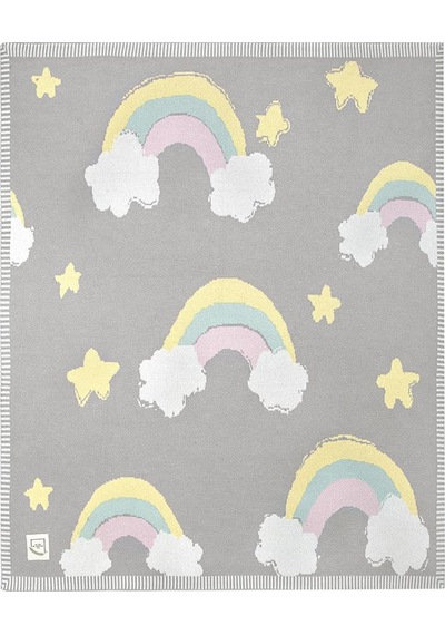 Organik Bebek Battaniyesi Rainbow Çok Renkli