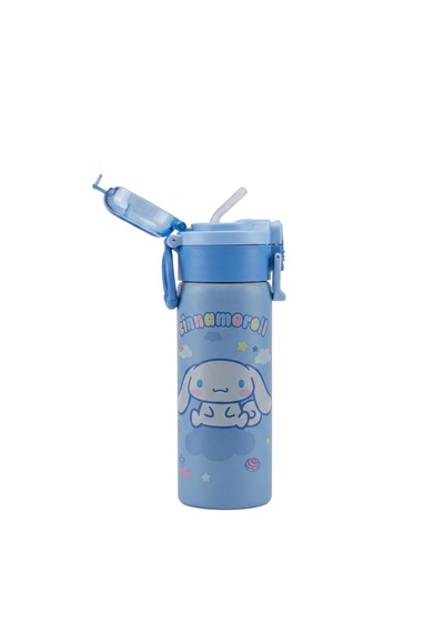 Cinnamoroll Çift Fonksiyon Kapaklı Çelik Matara 600ml 3832 Mavi