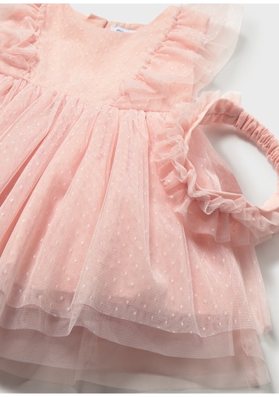 Mayoral Kız Bebek Saç Bandı Ve Tül Elbise Set Pembe - 01905