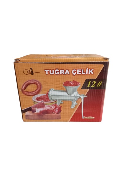 Kollu 12 Numara Kıyma Makinesi 4'lü Set Döküm İçli Köfte Sucuk Yapma Çelik