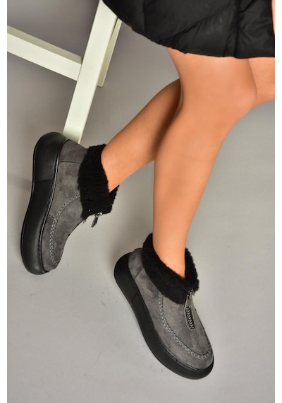 Fox Shoes T811231102 Gri Süet Kadın Bot Gri-süet Gri