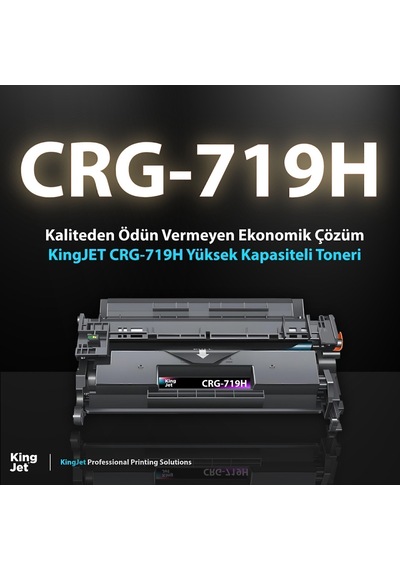 Kingjet Canon Uyumlu Crg-719h Yüksek Kapasiteli Çipli Uyumlu Toneri