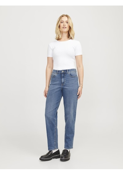 Jack & Jones Kadın Mom Fit Jean - Lisbon - 12259230 Medium Blue Denim Çok Renkli