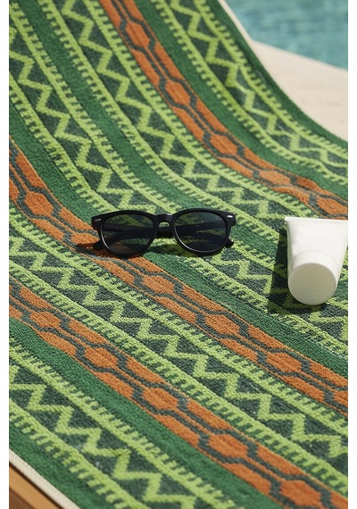 Açık Yeşil Sahara %100 Pamuklu Plaj Havlusu 70x140 Cm Çok Renkli