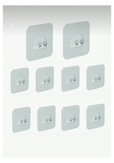Yedek 10 Adet Yapışkanlı Sticker Kendinden Yapışkanlı Kancalı Yapışkan Banyo Rafı Su Geçirmez Askı B Diğer