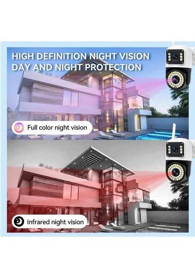 Yeni Çift Lens Kablosuz Ip Kamera Güvenlik Kamerası