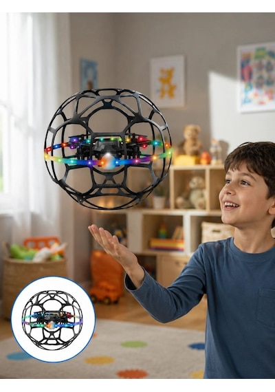 Led Işıklı Futbol Topu Mini Drone Akıllı Sensörlü El Kontrollü