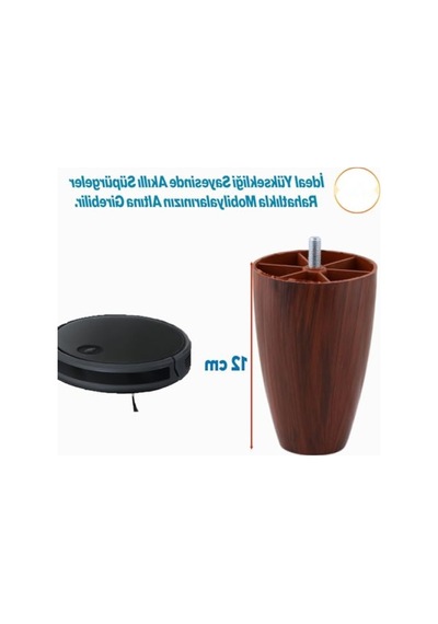 4 Adet 12 Cm Desenli Ceviz Mobilya Koltuk Baza Destek Ayağı 6395751