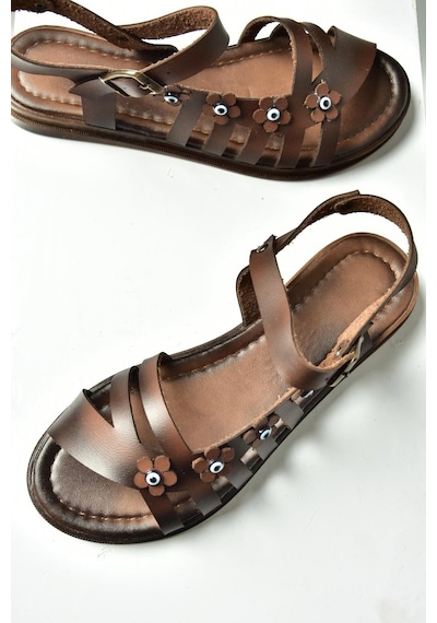 Fox Shoes U390903103 Kahverengi Hakiki Deri Kadın Sandalet Kahverengi-hakiki Deri