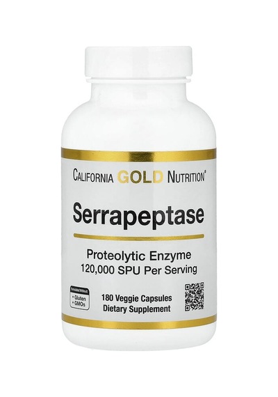 California Gold Nutrition, Serrapeptase, Proteolytic Enzyme, 120,000 Spus, 180 Veggie Capsules Aromasız