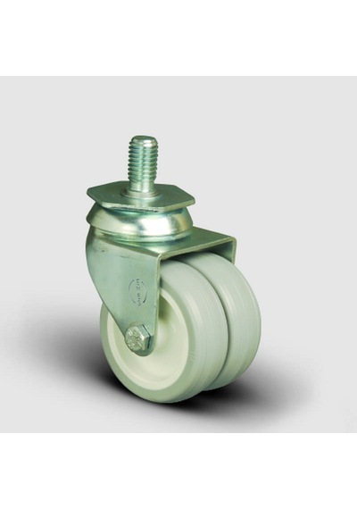 ET05ZKC50 Oynak Civatalı Çiftli PVC Tekerlek Çap:50 Sanayi