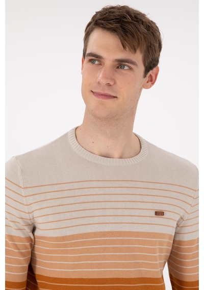 U.S. Polo Assn. Erkek Slim Fit Bisiklet Yaka Camel Kazak 50297071-VR015