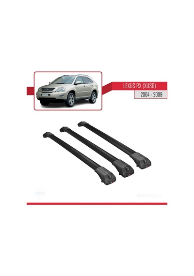 Lexus Rx Xu30 2004-2009 Arası İle Uyumlu Ace-1 Ara Atkı Tavan Barı Siyah 3 Adet Bar