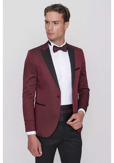 Morven Erkek Koyu Bordo Tayga Papyon Kuşak Ceromonia Damatlık 22mc055004752 Koyu Bordo