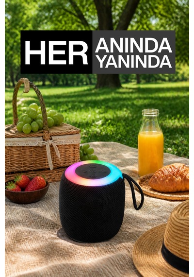 Metaforce Rgb Işıklı Şarjlı Bluetooth Hoparlör - Type-c - Fm Radyo - Usb - Hafıza Kartı Siyah
