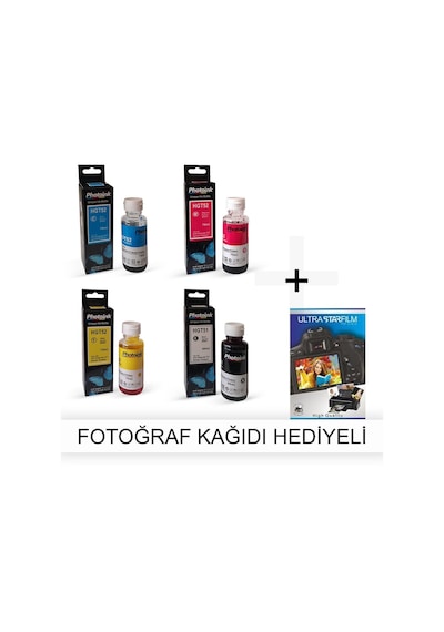 Hp Officejet 6500a 1 Takım Photoink Mürekkep- Fotoğraf Kağıdı Hediyeli