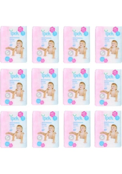 İpek Maxi 60 Adet Bebek Temizleme Pamuğu 12 Li Paket