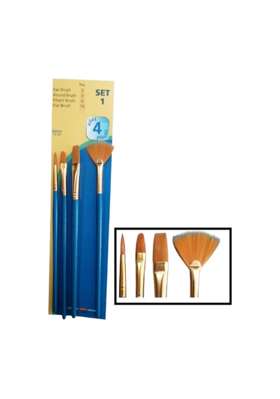 Sentetik Fırça Seti Academy Dove 4 Lü Fırça Seti 1 Paket N11.3506