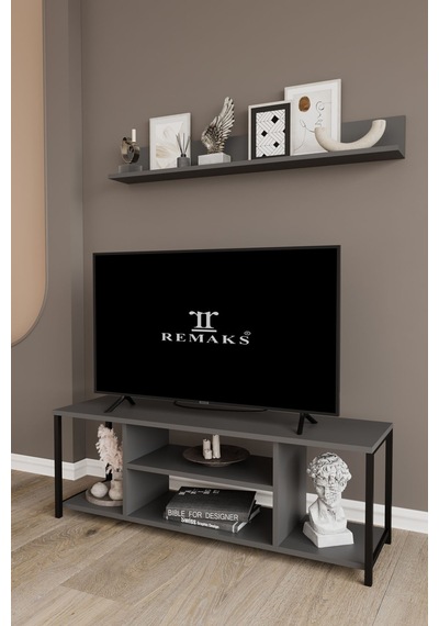 Jolie 120 Cm Metal Tv Sehpası Raflı Tv Ünitesi Televizyon Sehpası Antrasit Jolie 120 Cm Metal Tv Sehpası Raflı Tv Ünitesi Televizyon Sehpası Antrasit