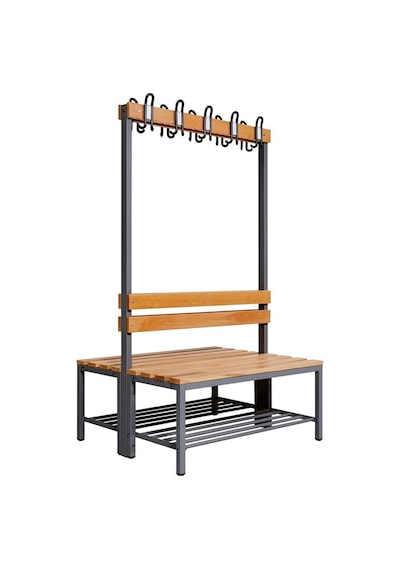 Ayakkabılıklı 4 Ayaklı Çift Taraflı Bank, 10 Kanca, 100x85x170 Cm, Sporbankı
