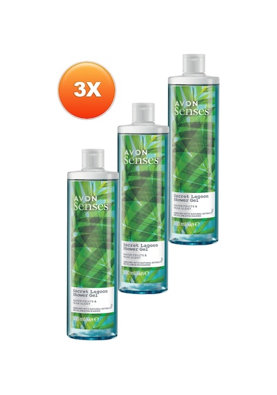 Avon Senses Secret Lagoon Su Meymeleri ve Misk Kokulu Duş Jeli 3 x 500 ML