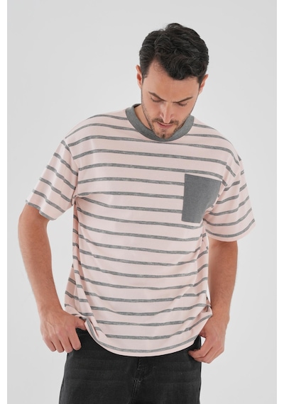 Alexander Gardi Alexandergardı Cep Detaylı Çizgili T-shirt Bordo