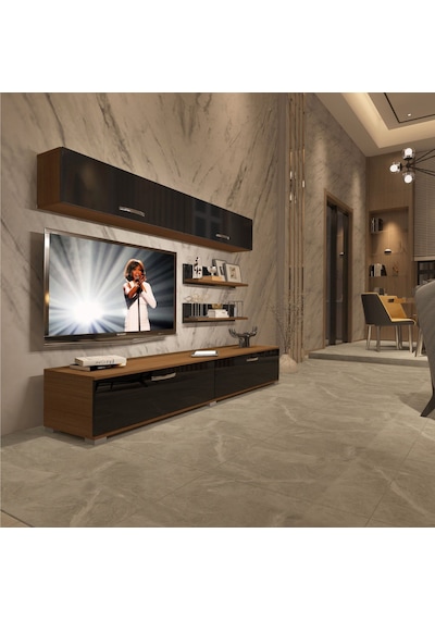 Decoraktiv Eko 5 Slm Std Tv Ünitesi Tv Sehpası Ceviz - Siyah