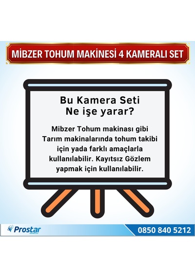 Mibzer Havalı Tohum Makinesi 4 Kameralı 7 inç Monitörlü Araç Set