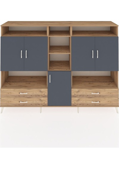 Hyperion Dolap 12 Raflı 4 Çekmeceli 5 Kapaklı 220x44x163 Çam-antr Çam-antrasit/çam Hyperion Dolap 12 Raflı 4 Çekmeceli 5 Kapaklı 220x44x163 Çam-antr Çam-antrasit/çam
