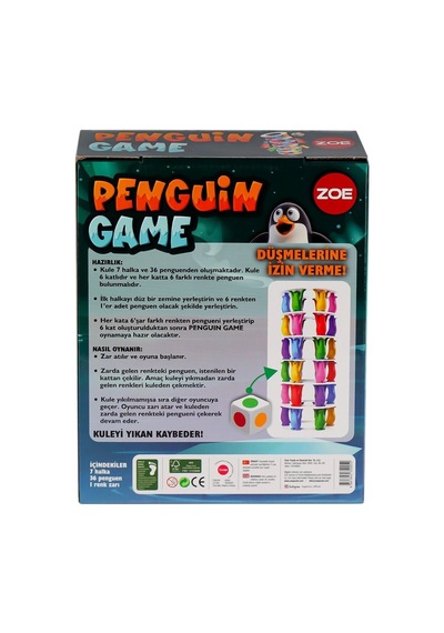 35005 Zoe Penguin Tower Denge Oyunu Çok Renkli
