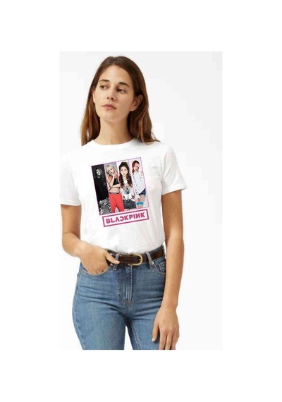 Kpop Blackpink Black Pink Collage Kadın Beyaz Tshirt