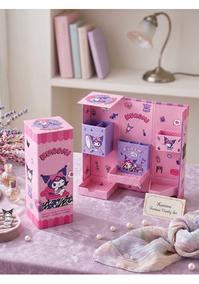 Kuromi Temalı Dik Organizer Kutusu Pembe