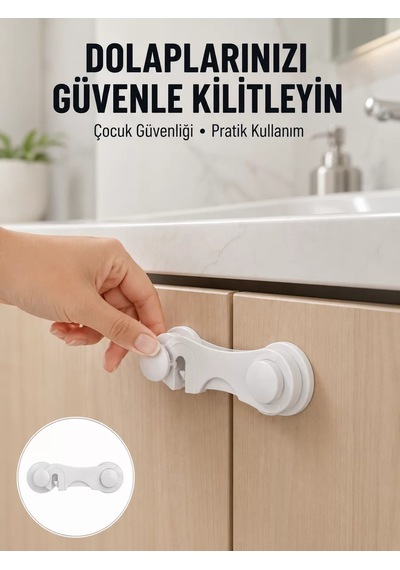 Northcity 4 Adet Bebek Güvenlik Dolap Kilidi Montajsız Çift Taraflı Emniyet Seti - Ev İçin Çocuk Güvenliği