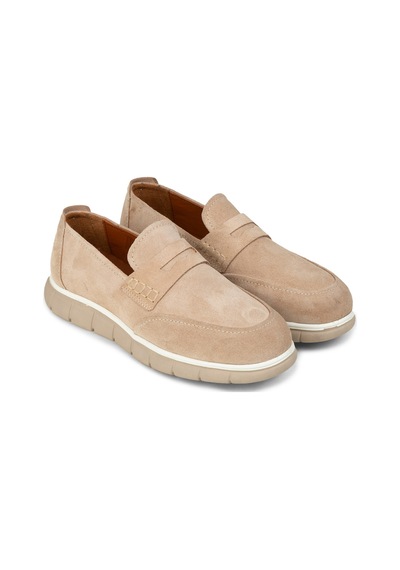 Deery Erkek Bej Hakiki Süet Loafer Ayakkabı - 02045mbeje01