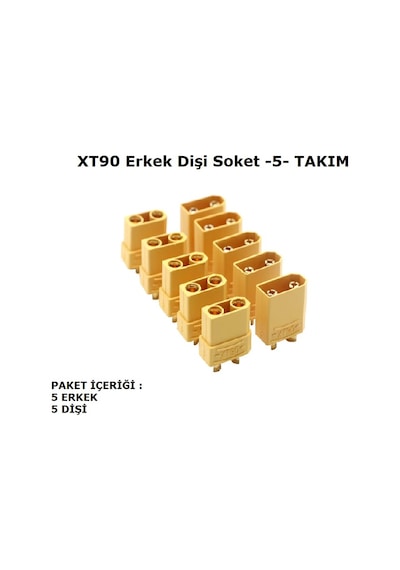 Xt90 Konnektör Soket Seti Erkek + Dişi 5 Takım