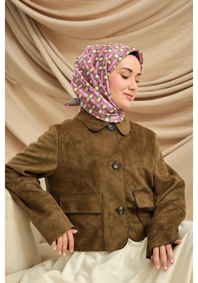 Silk Home Twill İpek Eşarp 11481-11 Su Yeşili, Pembe, Yeşil, Mavi