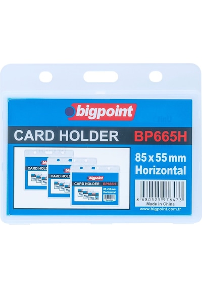 Bigpoint Çift Taraflı Pp Kart Kabı Yatay Şeffaf 85x55mm 10'lu Poşet